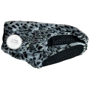 Women's Gray Faux Fur Slipper Booties with Grippers - Size Small/Medium - NWT